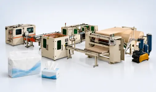 Facial tissue machine